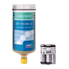Refill cartridge grease filled, with battery for Electro-mechanical single point lubricator LGWA 2/SD250