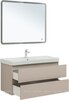 Aquanet 344756 Тумба с раковиной Вега 2.0 100 2 ящ. цв.бежевый (раковина Ирис) (344756)