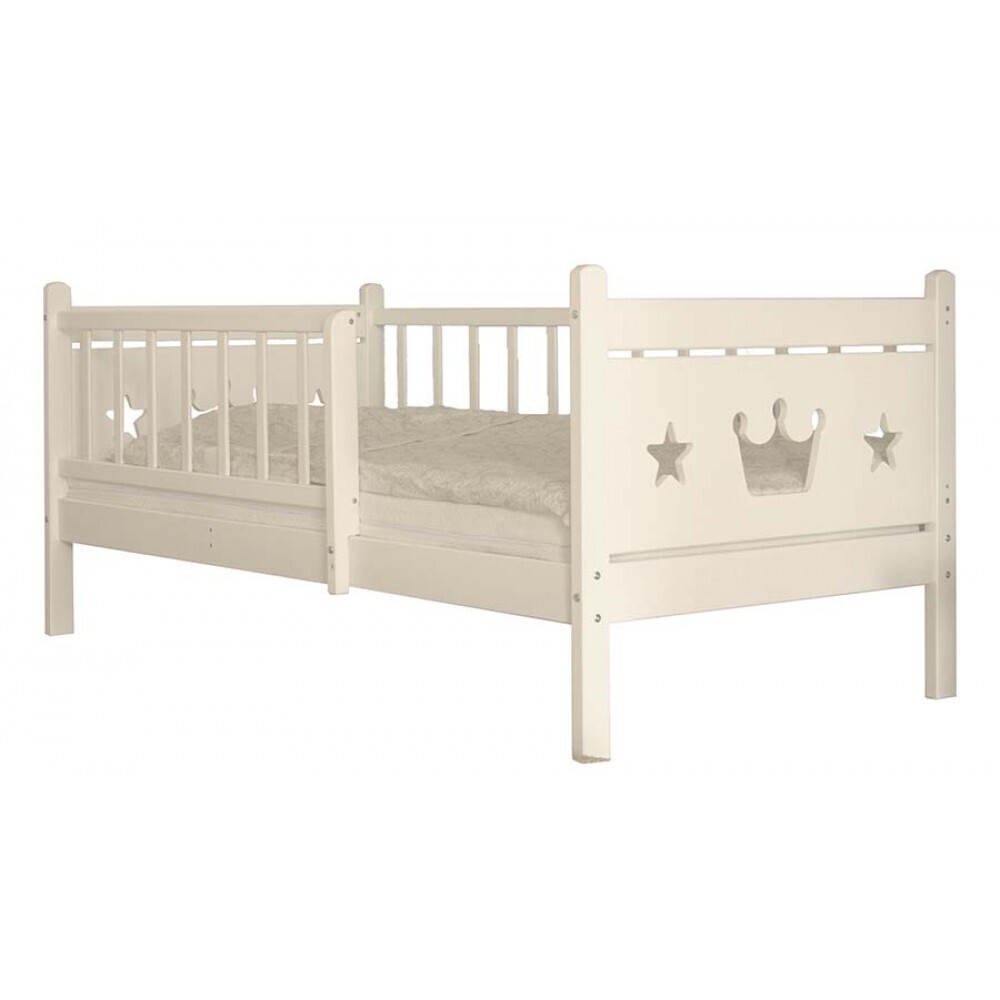 кровать детская с короной белая