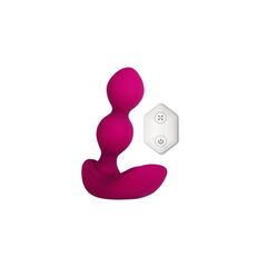 Розовые анальные шарики с вибрацией и расширением Bubble Butt - 12,3 см. - 