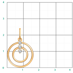 50189 - Подвеска КРУГИ из золота с фианитами