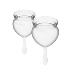 Набор менструальных чаш Satisfyer Feel Good белые, 15 мл., 20 мл.