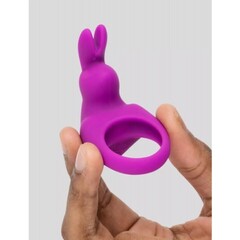 Эрекционное кольцо Happy Rabbit с вибрацией, фиолетовое, кейс в комплекте
