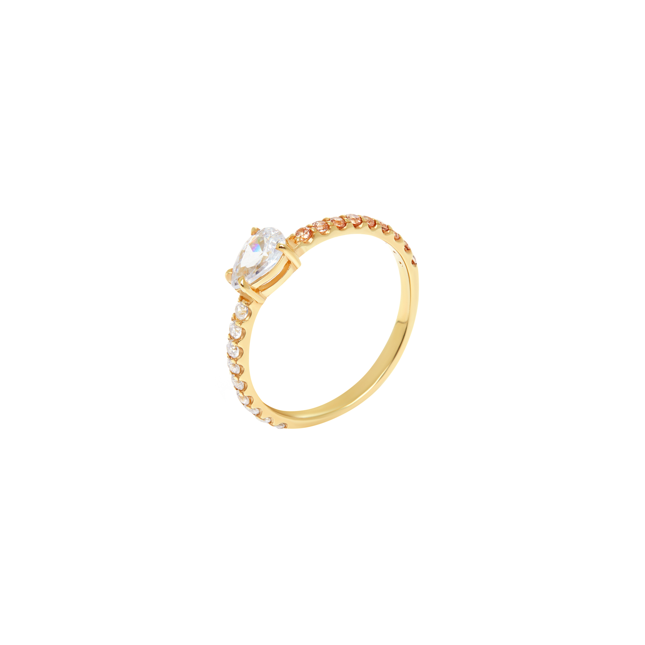 Pear Ring - Gold Champagne