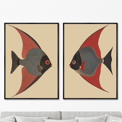 ArtNoMore - Набор из 2-х репродукций картин на холсте Angel Fish, 2024г.