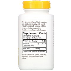Nature's Way, Vitamin C with Rose Hips, 1,000 mg, 250 Capsules