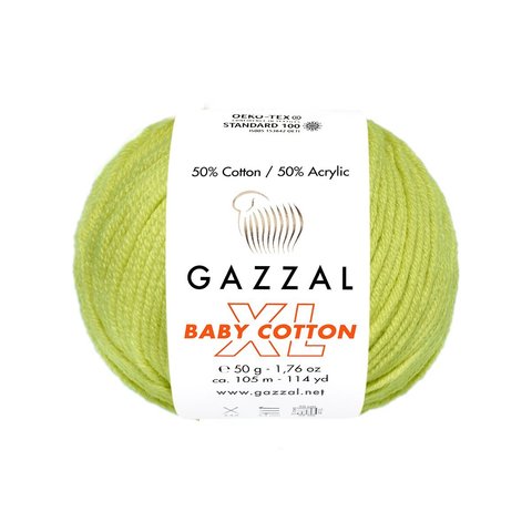 Пряжа Gazzal Baby Cotton XL 3457 фисташка