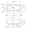 700486000000000 Duravit D-Neo Ванна из DuraSolid 1600х750хh600 мм , отдельностоящая, с 2 наклоном для спины, со спец сливом (без перелива), без поручня, цвет белый