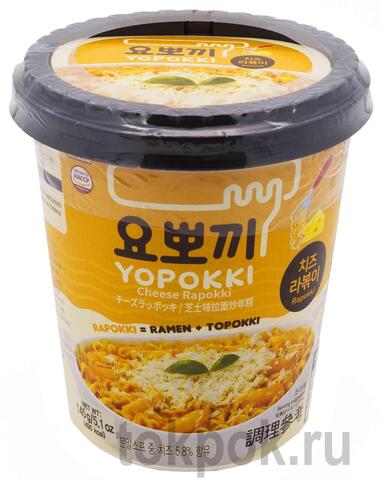 Рисовые клецки с лапшой (рапокки) Yopokki с сырным соусом, 145 гр