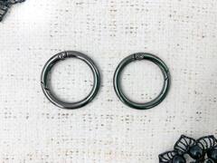 Кольцо-карабин для сумок, d 2,5 см, тёмный никель