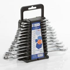 ОптСнабТорг | Набор ключей комбинированных КОБАЛЬТ 6-8,10-15,17,19,22 мм (12 шт.) держатель (020104-12)