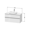 Duravit D-Neo Тумбочка подвесная , 644x1200x550 мм, 2 ящика, цвет: белый высокоглянцевый DE496902222