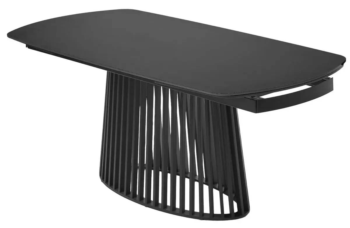 Стол DESIO 180 PURE BLACK SOLID CERAMIC Черный мрамор матовый, керамика/Черный каркас, DISAUR
