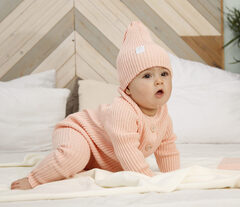 Вязаный комбинезон Simple (персиковая пудра)