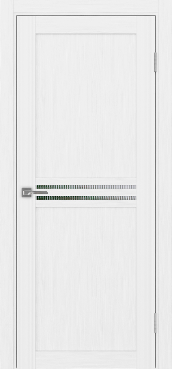 Дверь межкомнатная Оптима Порте Турин 552.12, цвет белый лед, экошпон, стекло мору