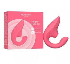 Розовый вибромассажер для двойной стимуляции Womanizer Blend - 