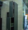 Высокий шкафчик Geberit Acanto с двумя выдвижными ящиками: B=22см, H=173см, T=47.6см, черный / лакированный матовый, черный / глянцевое стекло