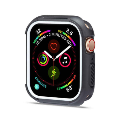 Силиконовый чехол Sport Case для Apple Watch 38 мм (Черный с белым)