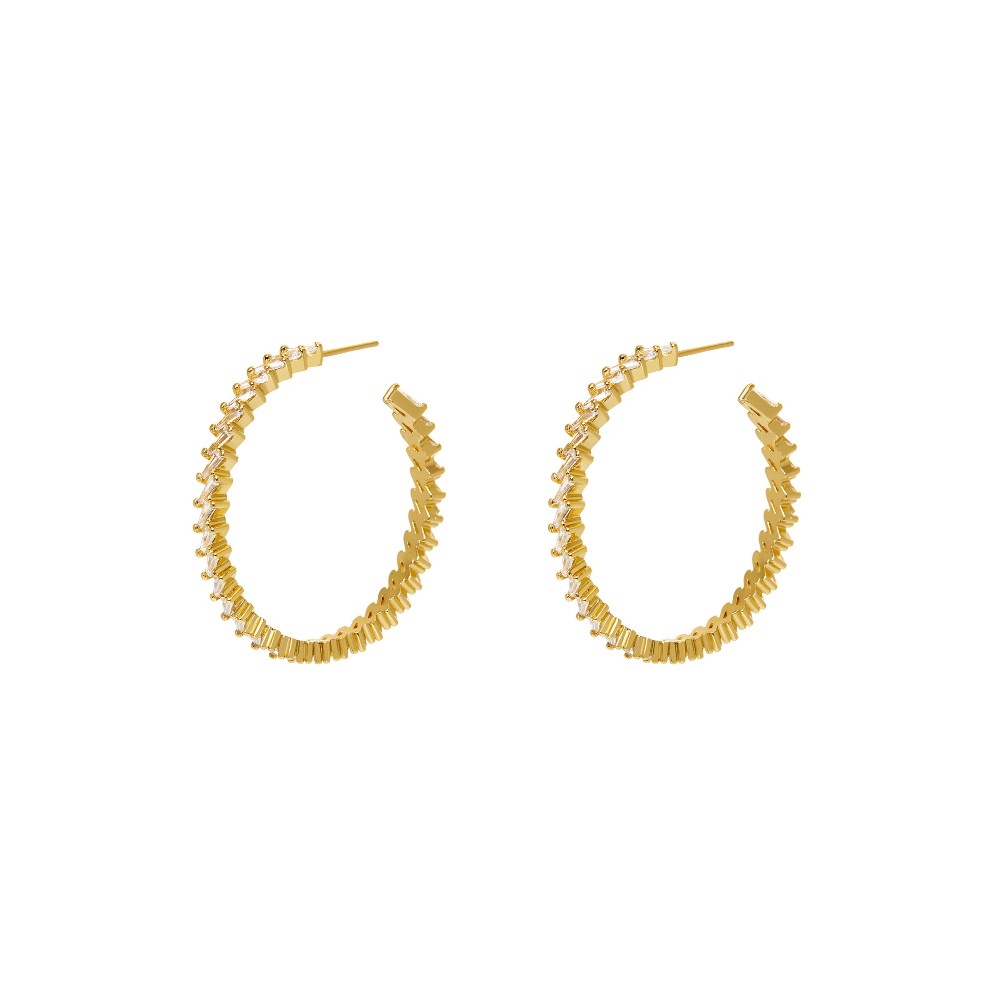 Серьги Gold Crystal Hoops купить онлайн по цене 5400 ₽ | Интернет-магазин  VIVA LA VIKA