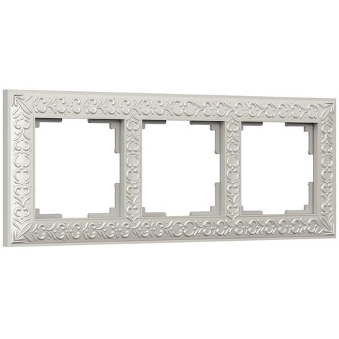 Рамка на 3 поста. Цвет Жемчужный. Werkel(Веркель). Antik. a031784 / WL07-Frame-03