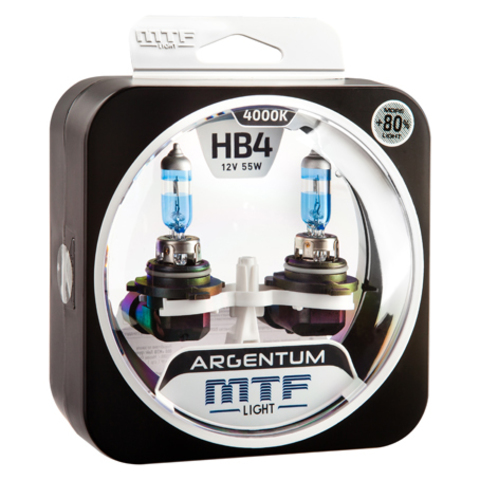 Галогеновые лампы MTF Light ARGENTUM +80% HB4 9006