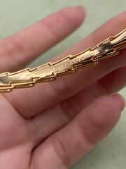 83060 - Браслет ЗМЕЯ -SERPENTI в позолоте, качество VGOLD с вставками малахит