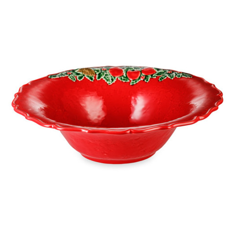 Салатник 34см Bordallo Pinheiro Рождественская гирлянда красный