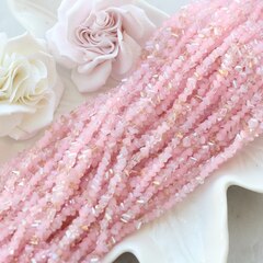 Хрусталь (стекло) граненный, нежно-розовый 4*3 мм, 1 нить, К154