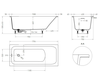 Salini 102117GF ORLANDA KIT 170x75 Встраиваемая ванна с прямоугольной чашей, регулируемые ножки, донный клапан "Click-Clack" белый, сифон, интегрированный слив-перелив, RAL полностью