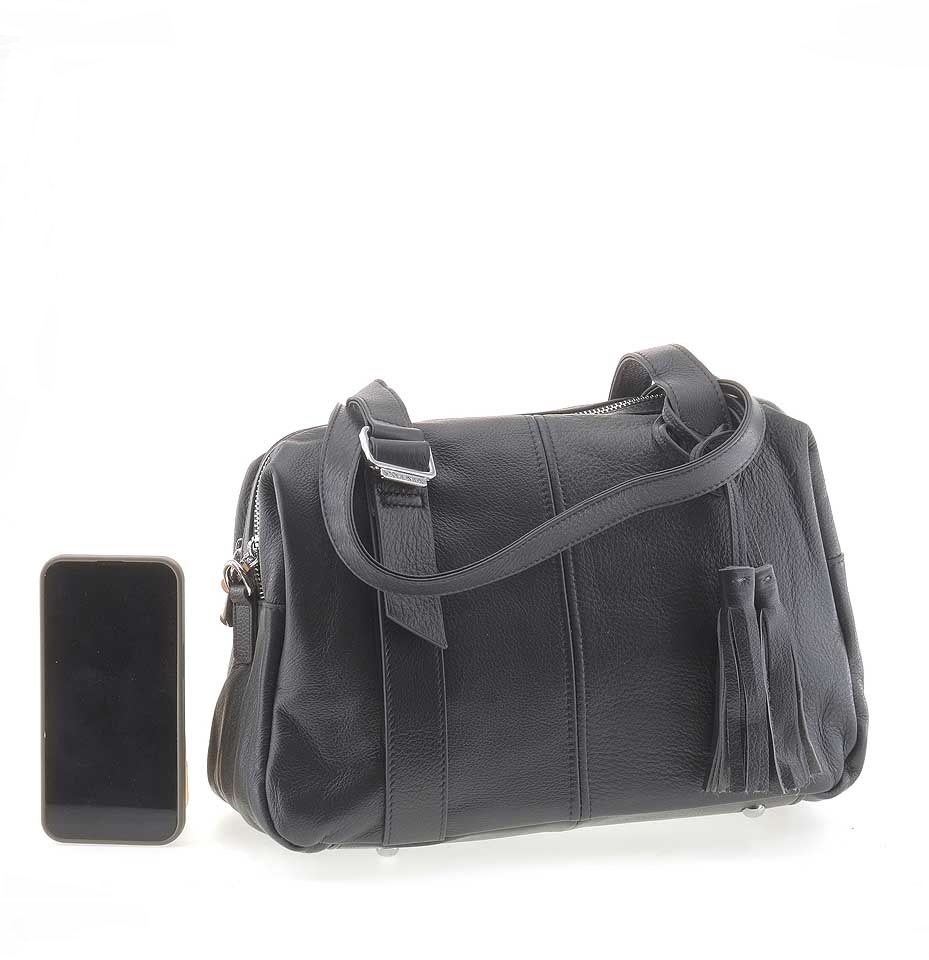 SAFENTA S98461-P сг син-сер. Сумка натуральная кожа