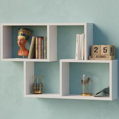 Полка настенная Делфи, 4 ячейки, белая, в скандинавском стиле