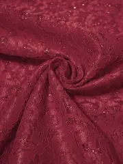 Ткань кружево на трикотажной основе люрекс, 230 гр/м2, 150 см, бордовый, под заказ