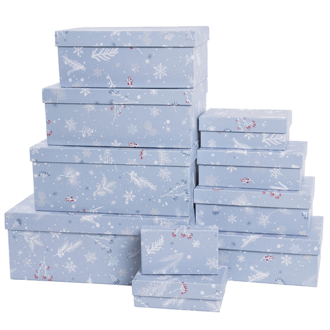 Коробка одиночная, Прямоугольник, Морозное утро, 25*16,5*10 см, 1 шт.