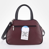 Сумка Саломея 479 гладкий бордо + черный