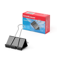 
          Зажимы для бумаг 51 мм, Erich Krause, черные, уп. 12 шт, картон. коробка