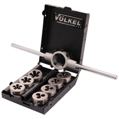Набор плашек М3-М12 HSS-G 25мм 8пр Volkel 49525