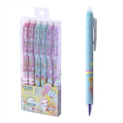 
          Ручка гелевая пиши-стирай, автоматическая Alingar "Зайчики", 0,5мм, синяя, игольчатый наконечник, круглый цветной пластиковый корпус, пласт. уп.