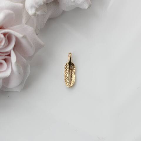 Подвеска с Перо, 18*5 мм, позолота, П572