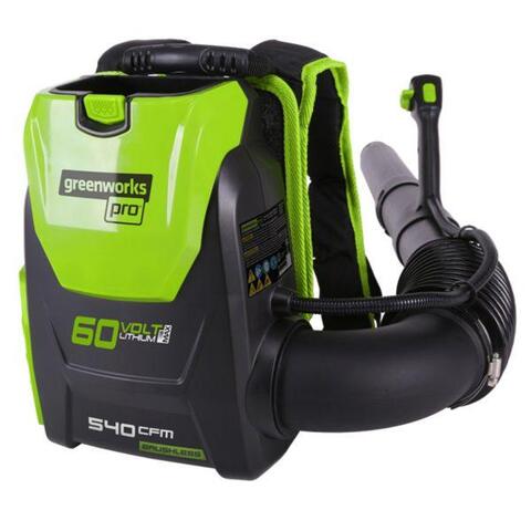 Воздуходувка Greenworks GD60BPB 60V (225 км/ч) ранцевая аккумуляторная , без АКБ и ЗУ