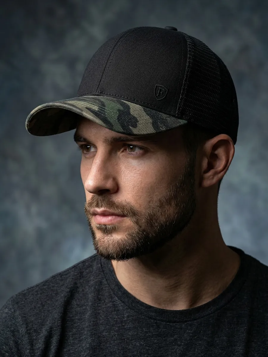 Бейсболка с сеткой летняя камуфляж