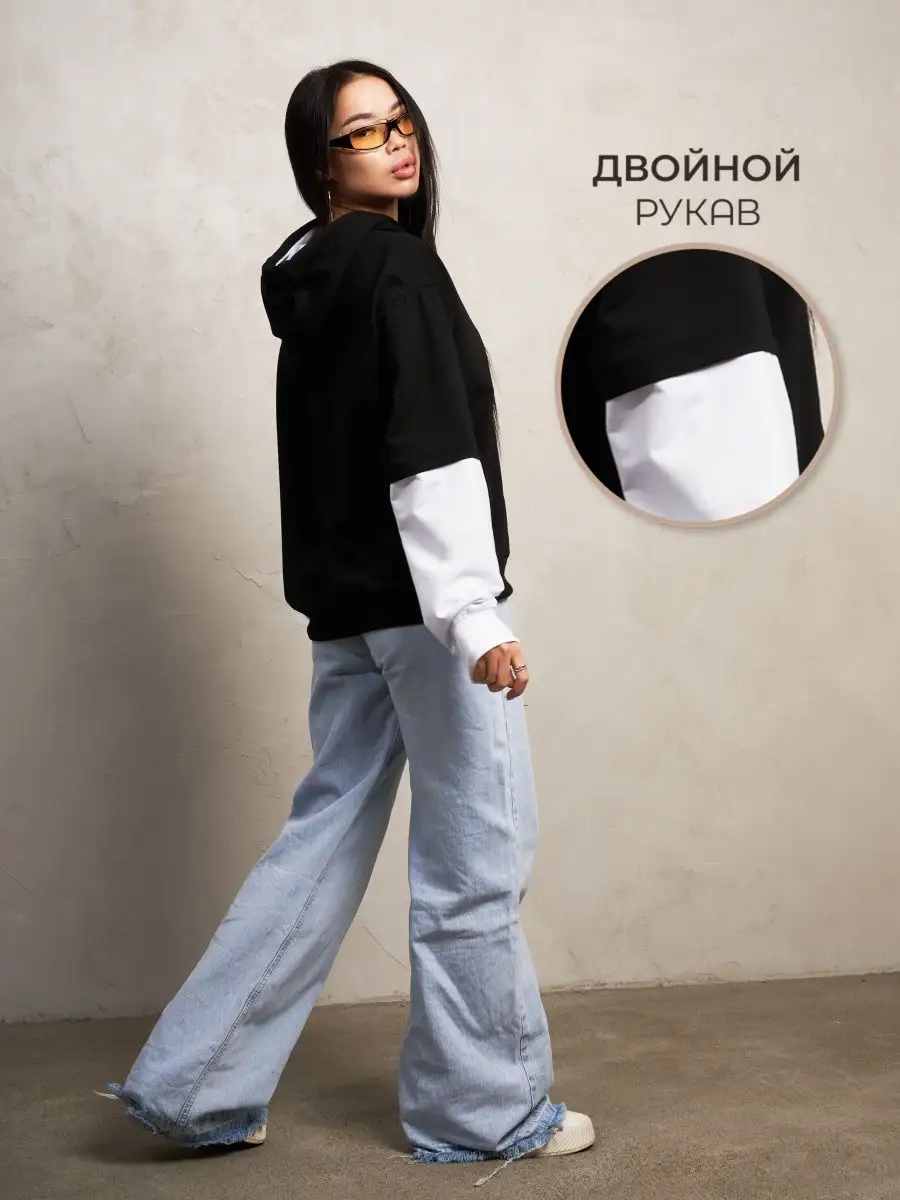 Худи женское мужское оверсайз с принтом аниме с капюшоном