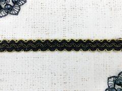 Тесьма отделочная, ш. 1,5 см, чёрный с золотом