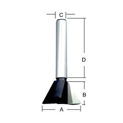 Фреза «ласточкин хвост» 12,7х32х12,7х8 мм; 14° D-10899