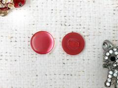 Пуговицы блузочные на ножке "карамелька", d 1,5 см, светло-красный
