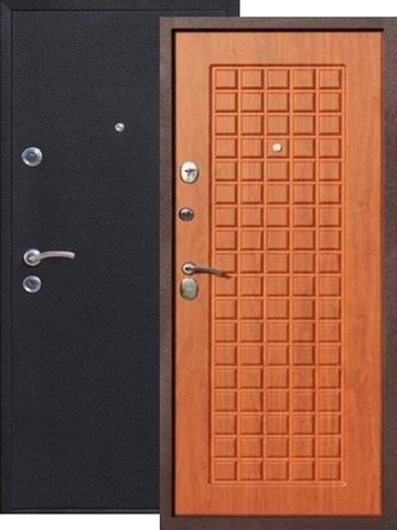 Входная металлическая дверь Гарда Муар (чёрный муар+итальянский орех)  Гарда из стали 1,5 мм с 2 замками