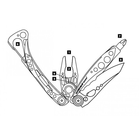 Мультитул Leatherman Skeletool, 7 функций, салатовый, шт
