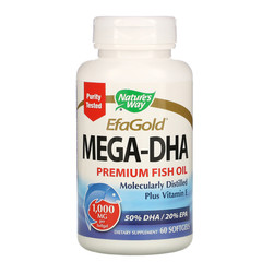 Nature's Way, EfaGold, мега-ДГК, 1000 мг, 60 мягких желатиновых капсул