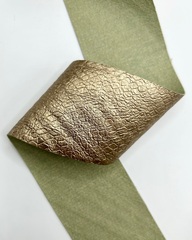 Тесьма из экокожи «питон» , цвет: светлое золото, 50 мм