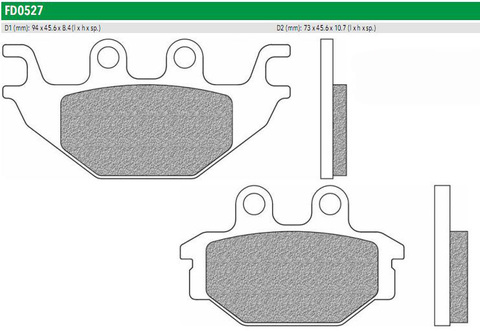 FD0527SH Тормозные колодки дисковые мото ROAD HD SINTER ()  NEWFREN