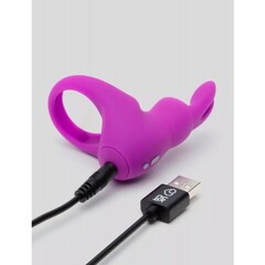 Эрекционное кольцо Happy Rabbit с вибрацией, фиолетовое, кейс в комплекте